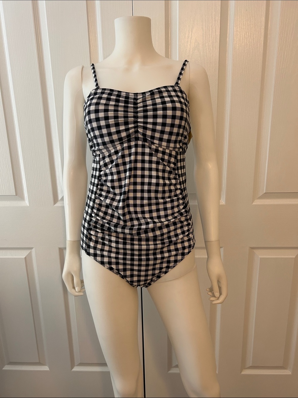 Motherhood Black & White Gingham Post-Partum One-Piece Swimsuit Size S